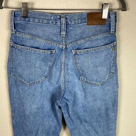 Madewell The Momjean in Melva Wash Light Blue High Rise Rigid Denim - Picture 6 of 14